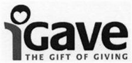 Igave THE GIFT OF GIVING trademark