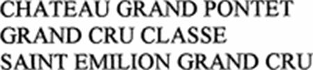 CHATEAU GRAND PONTET GRAND CRU CLASSE SAINT EMILION GRAND CRU trademark