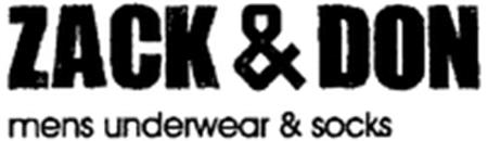 ZACK & DON mens underwear & socks trademark