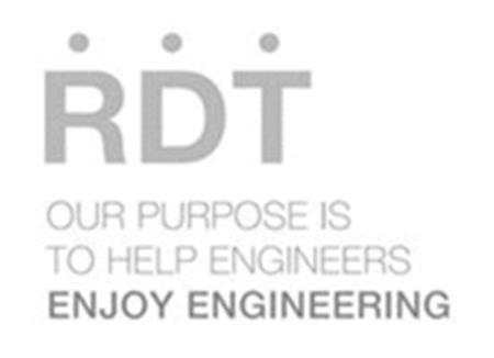 RDT OUR PURPOSE IS TO HELP ENGINEERS ENJOY ENGINEERING trademark