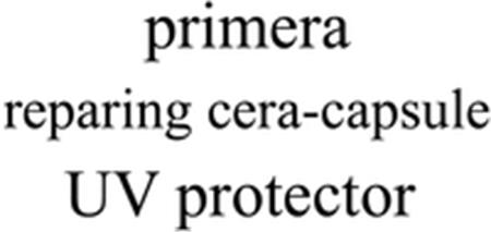 primera reparing cera-capsule UV protector trademark