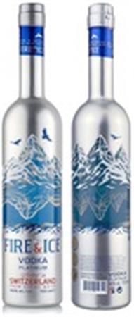 FIRE & ICE VODKA PLATINUM Bottled in SWITZERLAND FROM ALPINE WATER 40% alc./vol. 700ml trademark