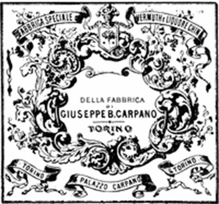 VERMUTH e LIQUORE CHINA GIUSEPPE B. CARPANO TORINO trademark