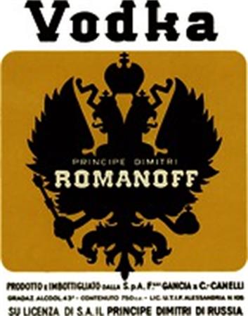 Vodka PRINCIPE DIMITRI ROMANOFF trademark