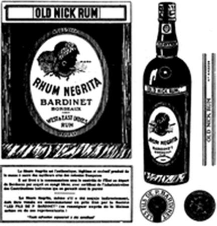 OLD NICK RUM RHUM NEGRITA BARDINET trademark