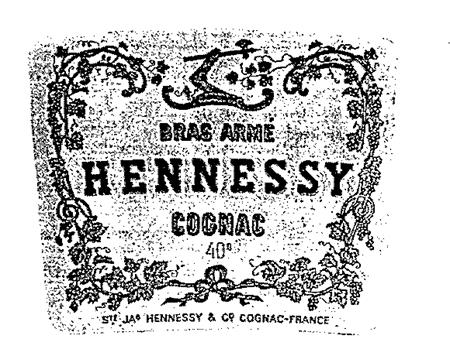 BRAS ARMÉ HENNESSY COGNAC trademark