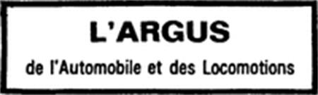 L'ARGUS de l'Automobile et des Locomotions trademark