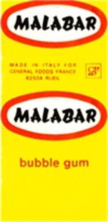 MALABAR bubble gum trademark