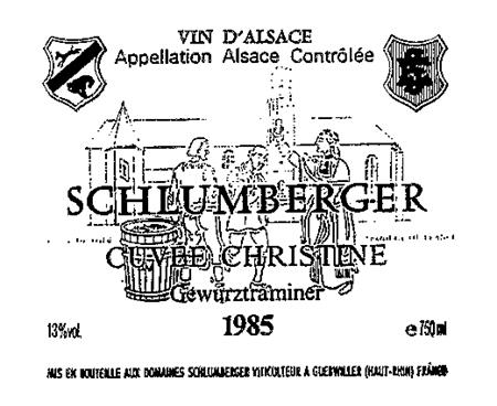 SCHLUMBERGER CUVÉE CHRISTINE 1985 trademark