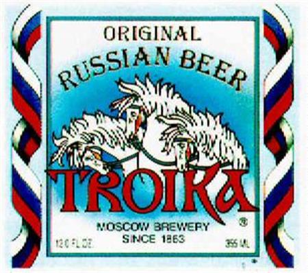 TROIKA ORIGINAL RUSSIAN BEER trademark