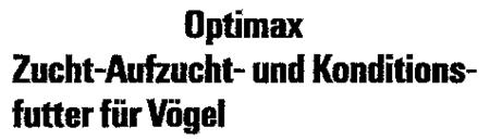 Optimax Zucht-Aufzucht- und Konditions- futter für Vögel trademark