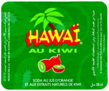 HAWAÏ SODA AU JUS D'ORANGE ET AUX EXTRAITS NATURELS DE KIWI trademark