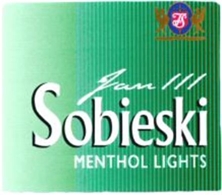 Jan III Sobieski MENTHOL LIGHTS trademark