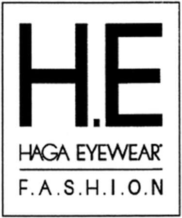 H.E HAGA EYEWEAR F.A.S.H.I.O.N. trademark