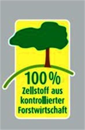 100 % Zellstoff aus kontrollierter Forstwirtschaft trademark