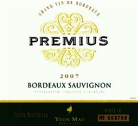 PREMIUS BORDEAUX SAUVIGNON 2007 YVON MAU trademark