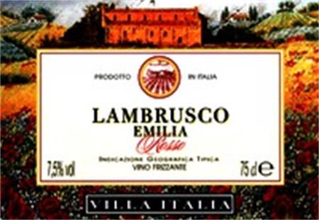 LAMBRUSCO EMILIA Rosso VILLA ITALIA trademark